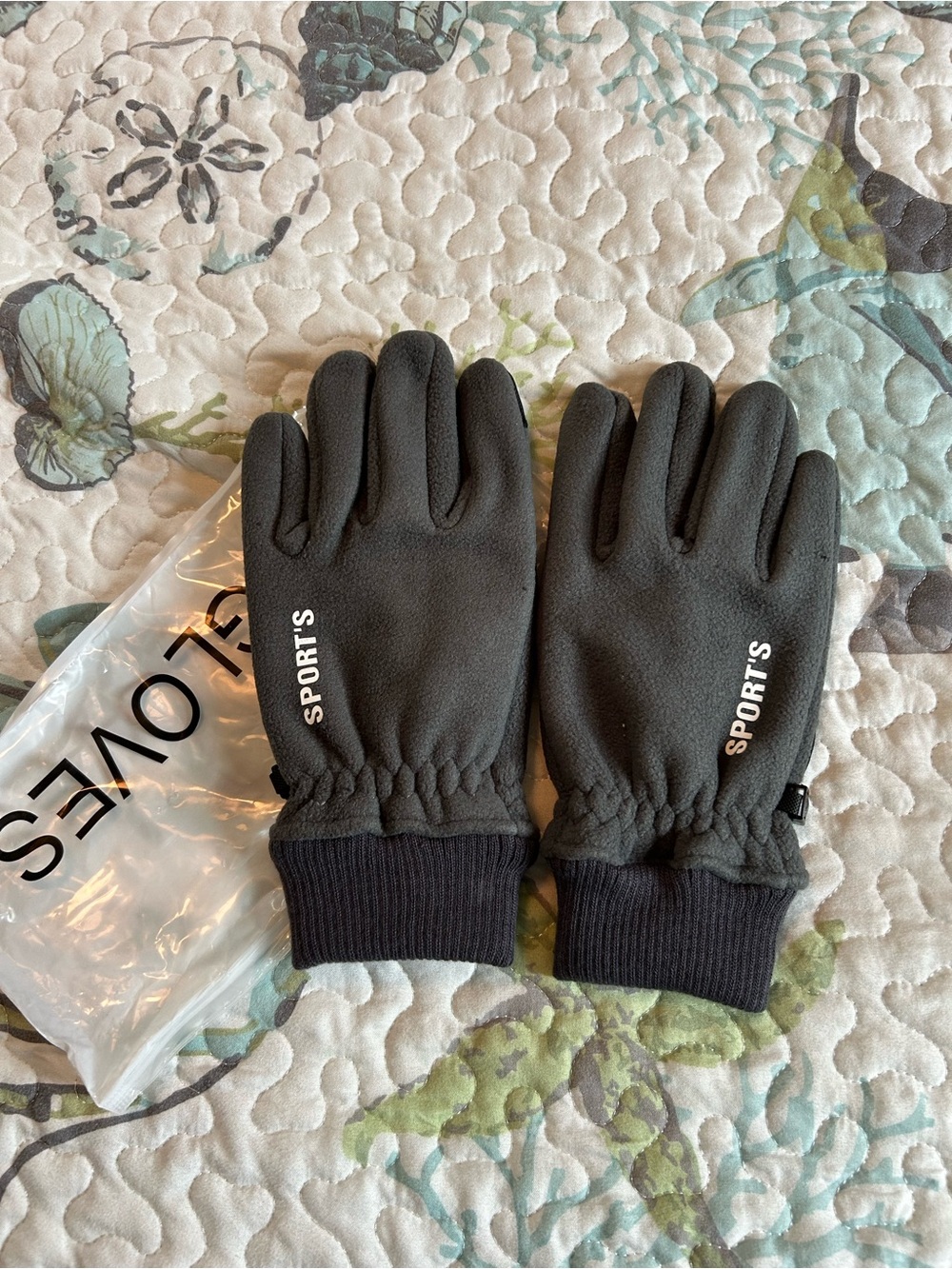 Sports Men's Black Fleece Gloves
